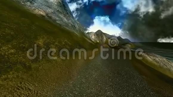 11个3D动画全景景观海洋山脉乌云视频的预览图