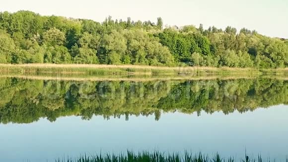美丽的蓝湖和山景视频的预览图