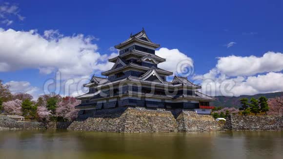 日本长野松本城堡春季4时间推移视频的预览图