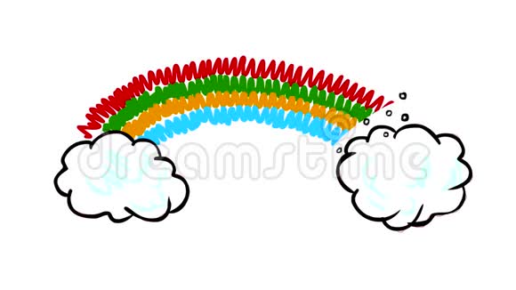 彩虹和云绘图2D动画视频的预览图