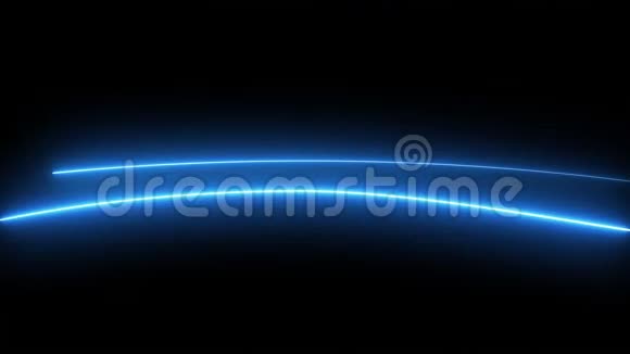 抽象蓝色耀斑光移动背景发光线在黑暗的背景上移动技术光束视频的预览图