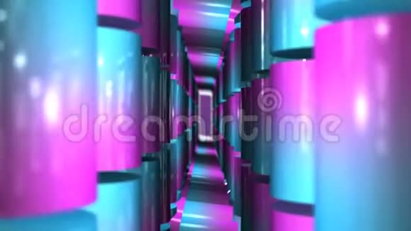 圆柱抽象隧道背景三维动画视频的预览图