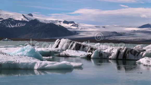 冰岛海洋和海岸冰川的景观安德列夫视频的预览图