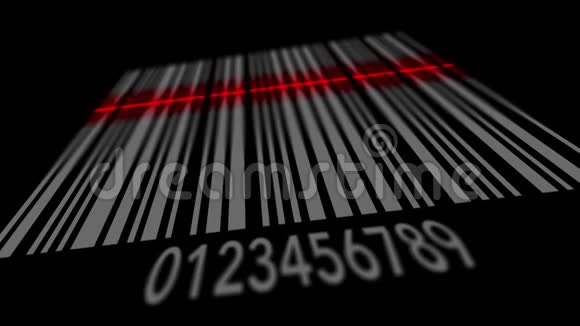 黑色背景上的扫描条形码红线上的扫描仪运行视频的预览图