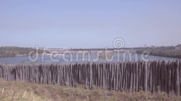 观水力发电厂因寨子扎波罗日耶谢赫岛Khortytsya乌克兰视频的预览图