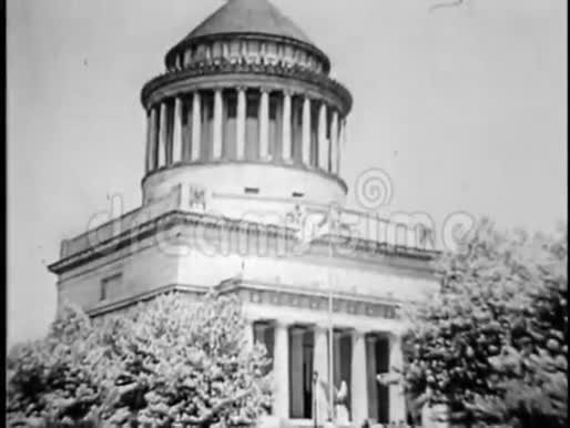 蒙太奇格兰特墓和大教堂在纽约市1930年代视频的预览图
