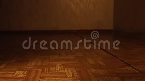 空的棕色瓶子在地板上滚动视频的预览图