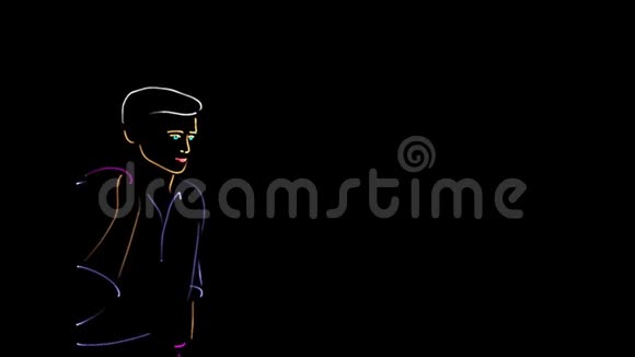 男子步行激光表演手绘3d视频的预览图