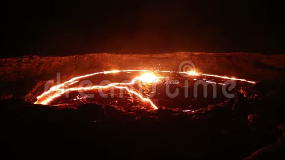 火山埃塔阿莱的熔岩湖视频的预览图