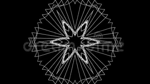黑白万花筒序列模式抽象五彩运动图形背景瑜伽俱乐部表演视频的预览图