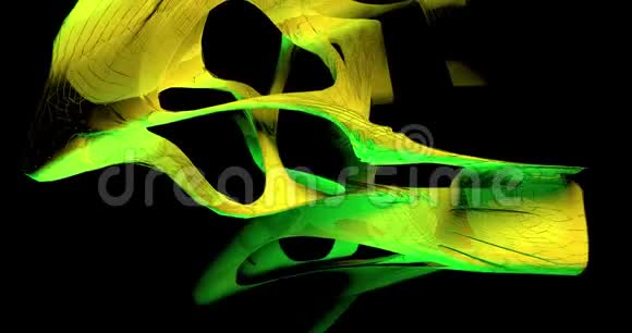 绿色和黄色的波浪在运动视频的预览图