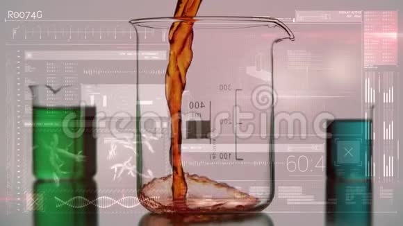 烧杯中测量化学物质的数字复合材料视频的预览图