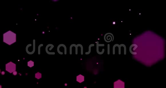 紫色紫色抽象气泡颗粒在黑色背景上晃动喜庆新年视频的预览图