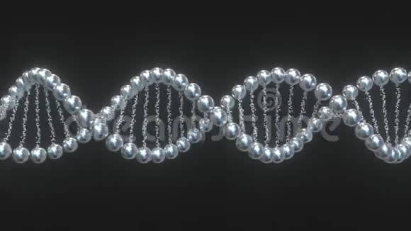 由金属球制成的DNA分子模型循环三维动画视频的预览图