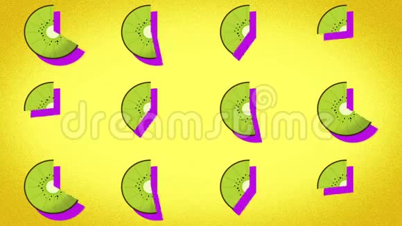 猕猴桃理想的动画图案代表夏季夏季水果视频的预览图