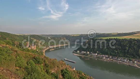 在莱茵河畔的卡茨城堡和洛雷利视频的预览图