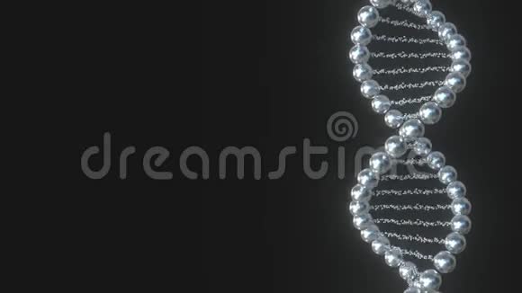 金属球构成的DNA分子概念模型可循环的三维动画视频的预览图