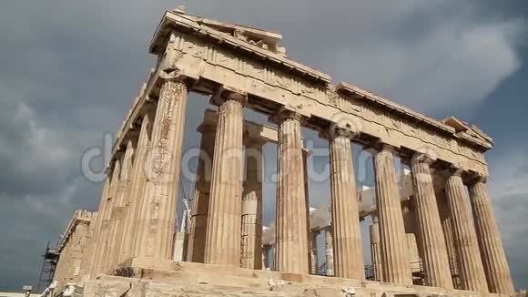 希腊雅典卫城的帕台农神庙视频的预览图