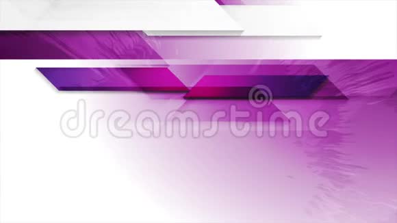 紫罗兰和白色科技几何图形动画背景视频的预览图