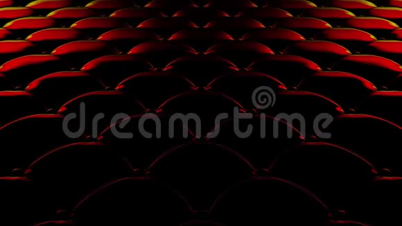 3D动画飞行在一个黑色的被子乙烯基表面与红色反射的光一段录像视频的预览图