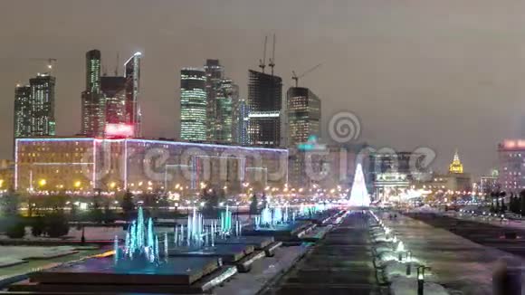 莫斯科Poklonnaya山商务中心景观视频的预览图