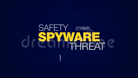 间谍软件威胁安全防火墙黑客杀毒密码软件隐私程序木马动画字云背景视频的预览图