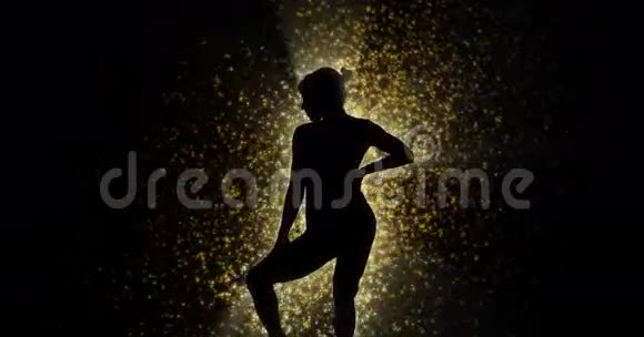 有粒子4k的剪影舞者视频的预览图