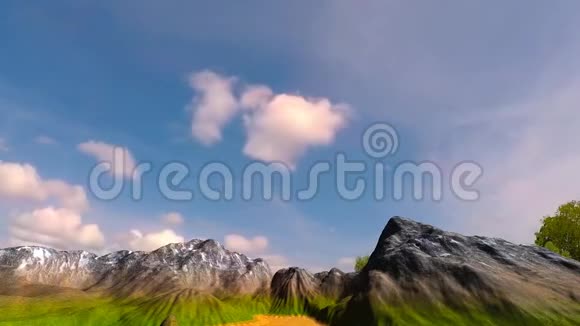 3D动画云下山顶景观视频的预览图