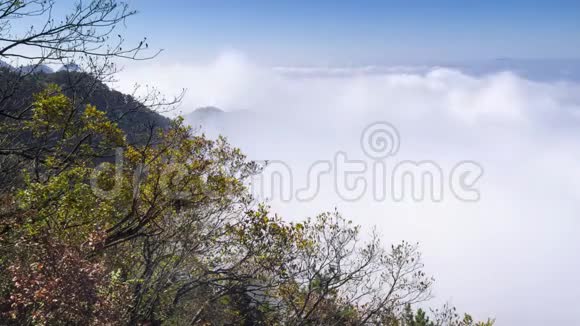 深秋中国山麓云海景观的时间推移视频的预览图