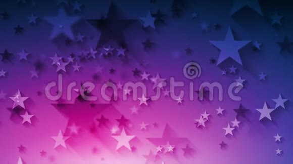 霓虹蓝紫色恒星抽象闪亮的运动背景视频的预览图
