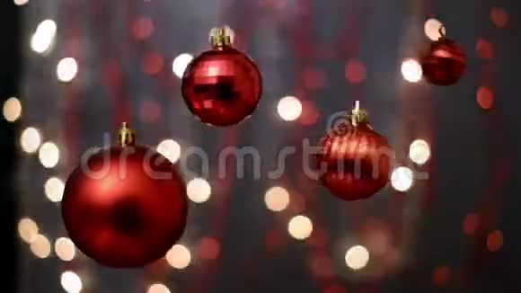 圣诞节装饰背景焦点灯熄灭圣诞节和新年快乐的抽象背景视频的预览图