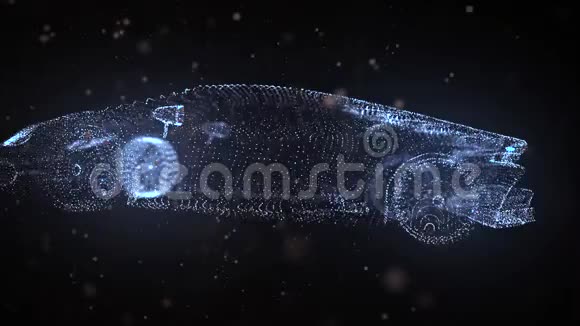 兰博基尼的蓝色粒子3D动画视频的预览图