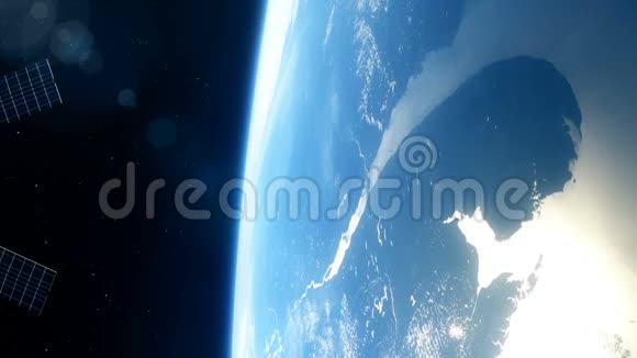 低地球轨道上美丽的现实卫星视频的预览图
