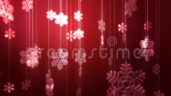 雪花装饰用红色视频的预览图
