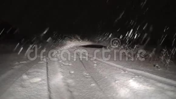 冬季第一场雪在夜间落下视频的预览图