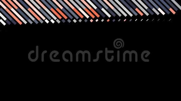 抽象的对角线行窄线白光脉冲沿它们移动动画五颜六色的条纹视频的预览图