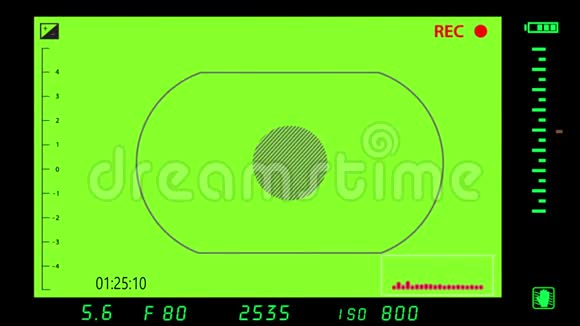 在绿色背景下拍摄相机取景器视频的预览图