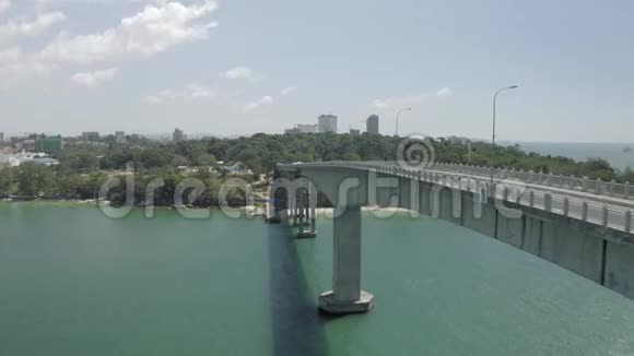 泰国湾跨海大桥至柬埔寨岛4K无人驾驶飞机飞行视频的预览图