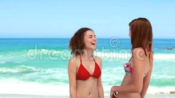 三个女朋友在海滩见面视频的预览图