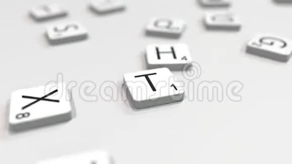 用拼字字母瓷砖制作都灵城的名字编辑3D动画视频的预览图
