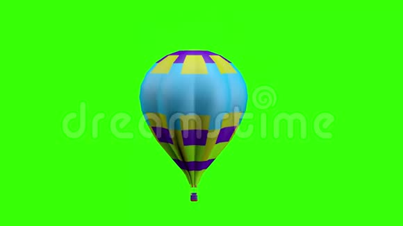 热气球在绿色背景下飞行视频的预览图