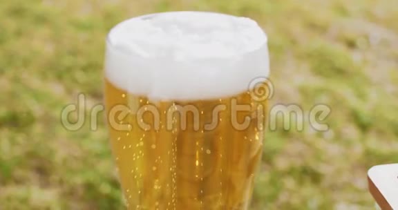 清爽的冰啤酒或啤酒视频的预览图