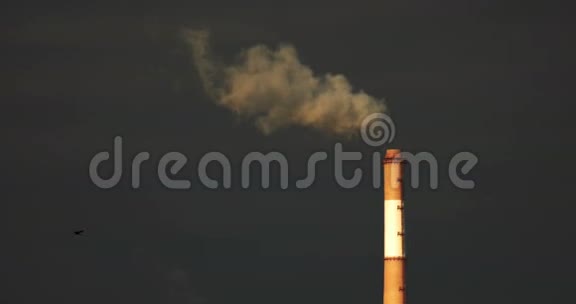 污染概念从工业烟囱排出的烟或蒸汽视频的预览图