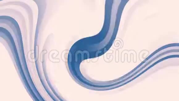 弯曲的白色和蓝色移动条纹的4k抽象背景动画视频的预览图