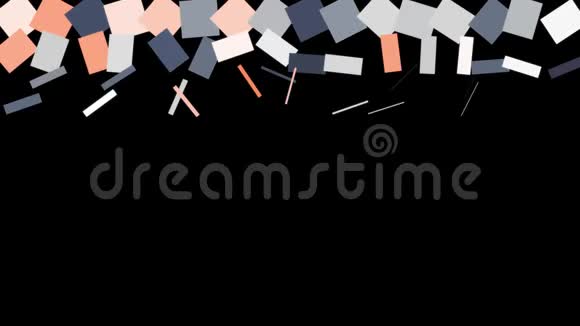 抽象灰色和橙色明亮的方块在黑色背景上变化和移动无缝循环动画运动视频的预览图