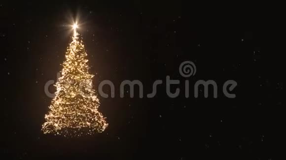 一棵由光粒子组成的圣诞树视频的预览图
