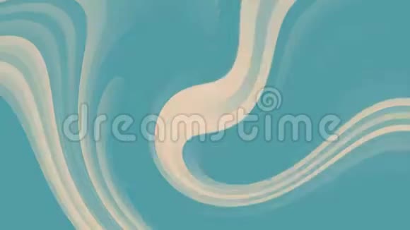 弯曲米色和蓝色移动条纹的4k抽象背景动画视频的预览图