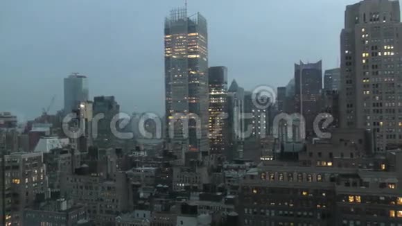 早晨的纽约市天际线视频的预览图