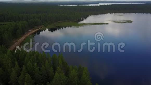 俄罗斯典型的空中乡村景观视频的预览图