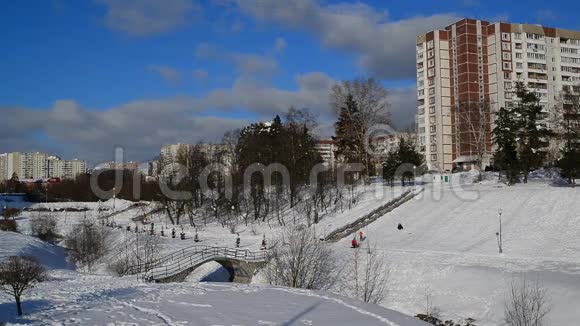 莫斯科俄罗斯泽勒诺格勒行政区冬季概况视频的预览图